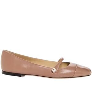 Jimmy Choo NIB Elisa Cap Toe Ballet Flat in Ballet Pink Size 39